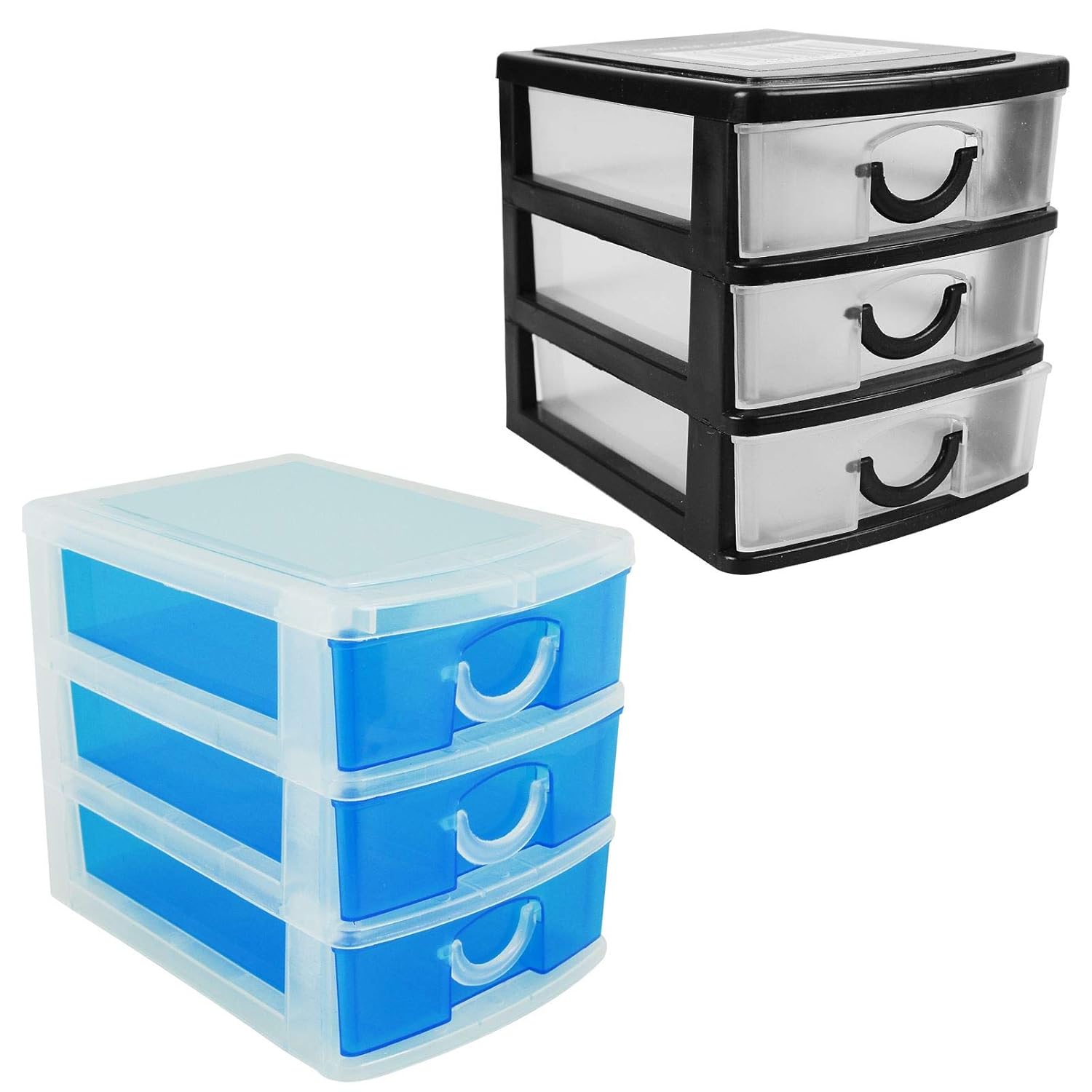 Asab 3 Tier Mini Desktop Organiser Jewellery Drawer Storage Box
