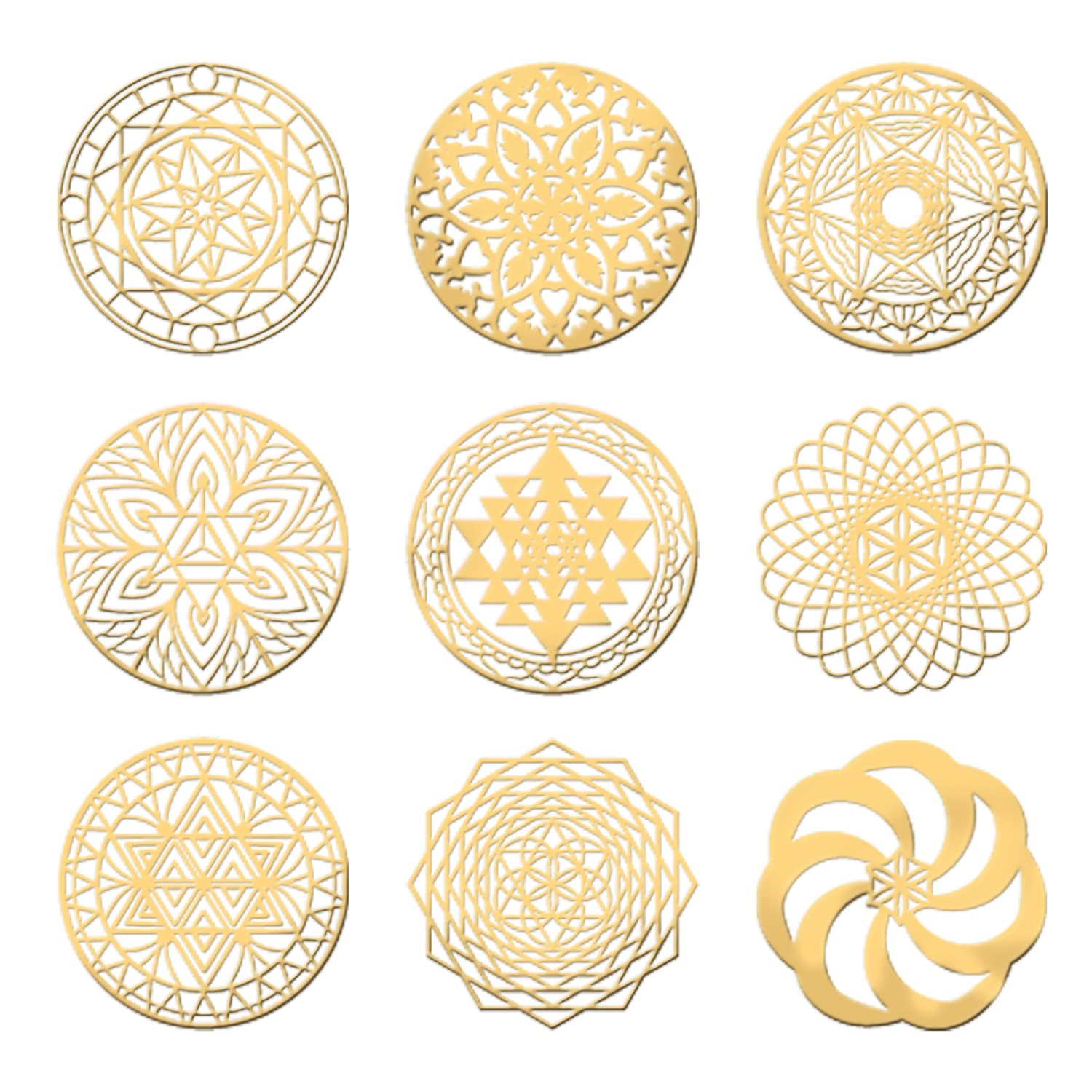 OLYCRAFT 9 Pcs Sacred Geometry Copper Stickers Decals Orgone Stickers Energy Tower Material for DIY Scrapbooks, Resin Crafts Phone and Water Bottle Decorations