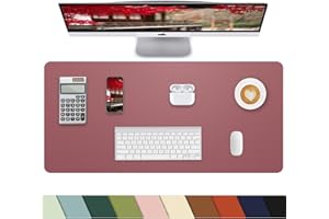 CEBOWA Small Desk Mat,Leather Desk Pad Protector,Desk Mouse pad,Office Desk mat,Laptop Mat for Desk, Non-Slip PU Leather Desk Blotter,Waterproof Desk Writing Pad for Office/Home(31.5"x15.7",Light Purple)