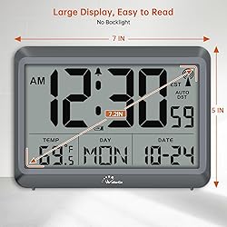 WallarGe Atomic Clock Battery Operated - Large