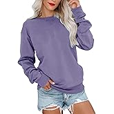 Bingerlily Womens Casual Long Sleeve Sweatshirt Crew Neck Cute Pullover Relaxed Fit Tops