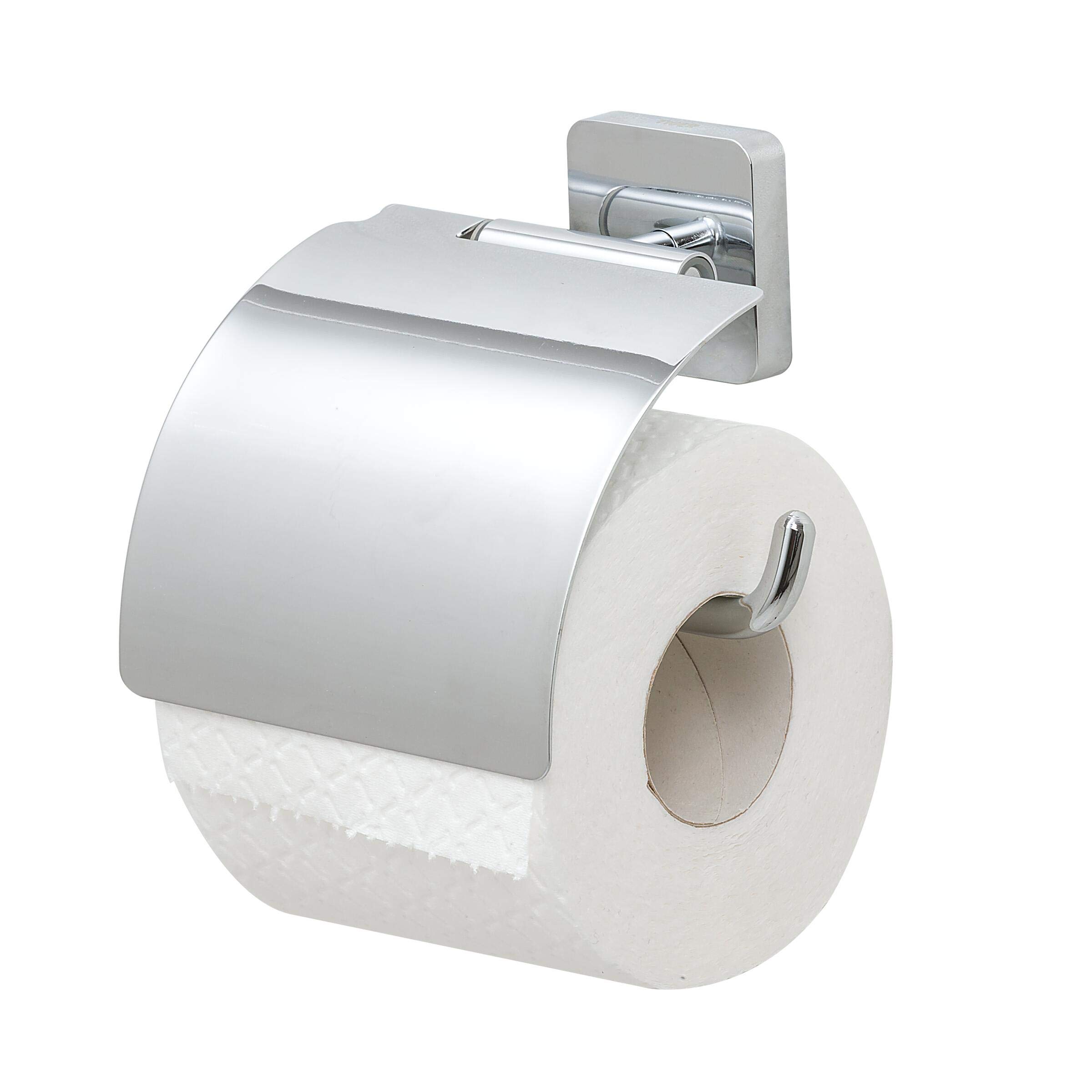 Tiger Onu Toilet Roll Holder with Cover, Stainless Steel, Chrome, 13 x 12.6 x 4.2 cm
