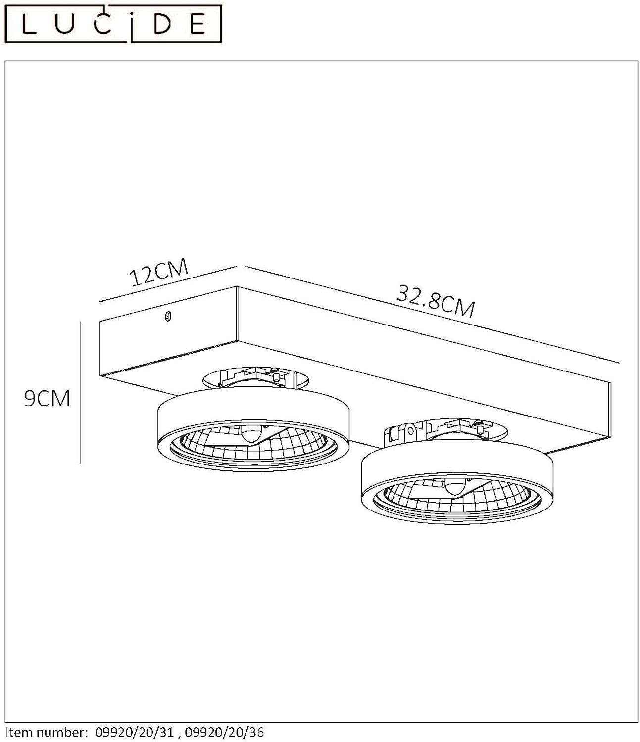 Lucide Ceiling Spotlight, Aluminum, G53 (AR111), 20 W, Grey - Image 5