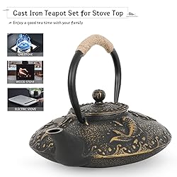 Ufine Koi Fish Cast Iron Teapot Set Stove Top Tea