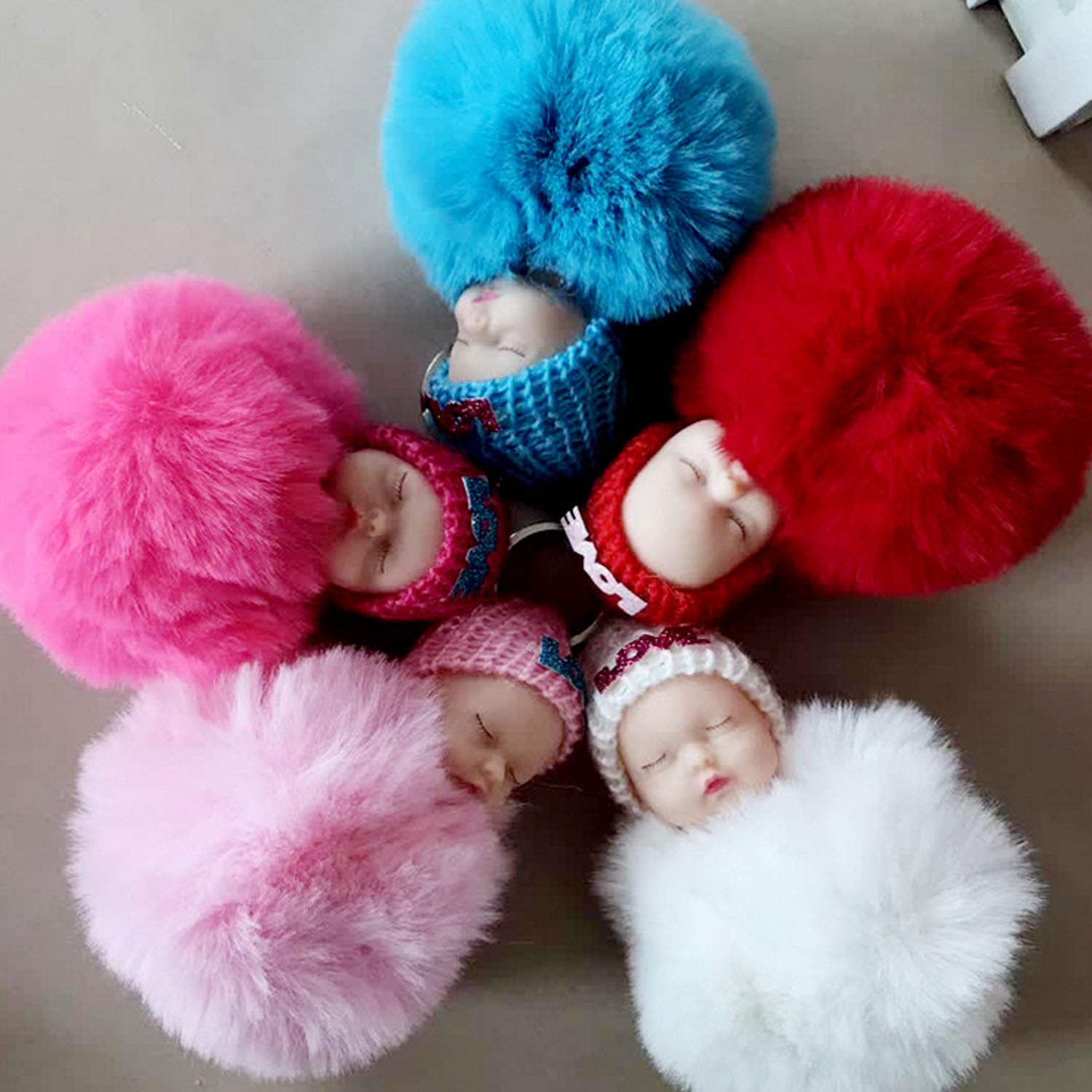 Beetest Porte Cles Jouets 4 Pcs Mini Mignon Dormir Nouveau Ne Bebe Poupees En Peluche Porte Cles Jouets Pour Filles Cadeaux Dames Bourse De Charme Decoration Accessoires Couleur Aleatoire Bijoux Et Cosmetique Jeux Et Jouets