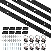 4ft 4pcs Aluminum L-Track Rail,48" L Track Rails Tie Down System,Include (8) O-Ring, (8) Black End Caps and Mounting Screws,Suitable for Secure Motorcycles,ATV,Use On Pickup Truck, RV, Open Trailer