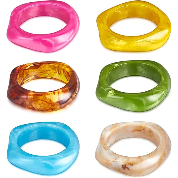 Amazon.com: Mikovivi 4pcs Resin Bangles, Colored Square