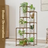 Bamworld 54.7 Tall Corner Plant Stand Indoor Outdoor Wooden Tiered Rack view 6