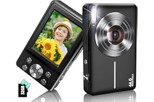 Digital Camera Newest 1080P 44MP Digital Cameras, Digital Point and Shoot Camera for Kids with 16X Zoom, Anti-Shake, Compact 