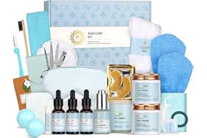 RA ROSA ACCA Spa Gift Set, 28pcs Ylang Facial Skin Care Set includes Face Cream, Bath Oil, Serum, Shower Accessories, Clay Mask. Bath & Body Set, Body & Facial Kit for Women & Men, Birthday, Christmas, Dad, Mom