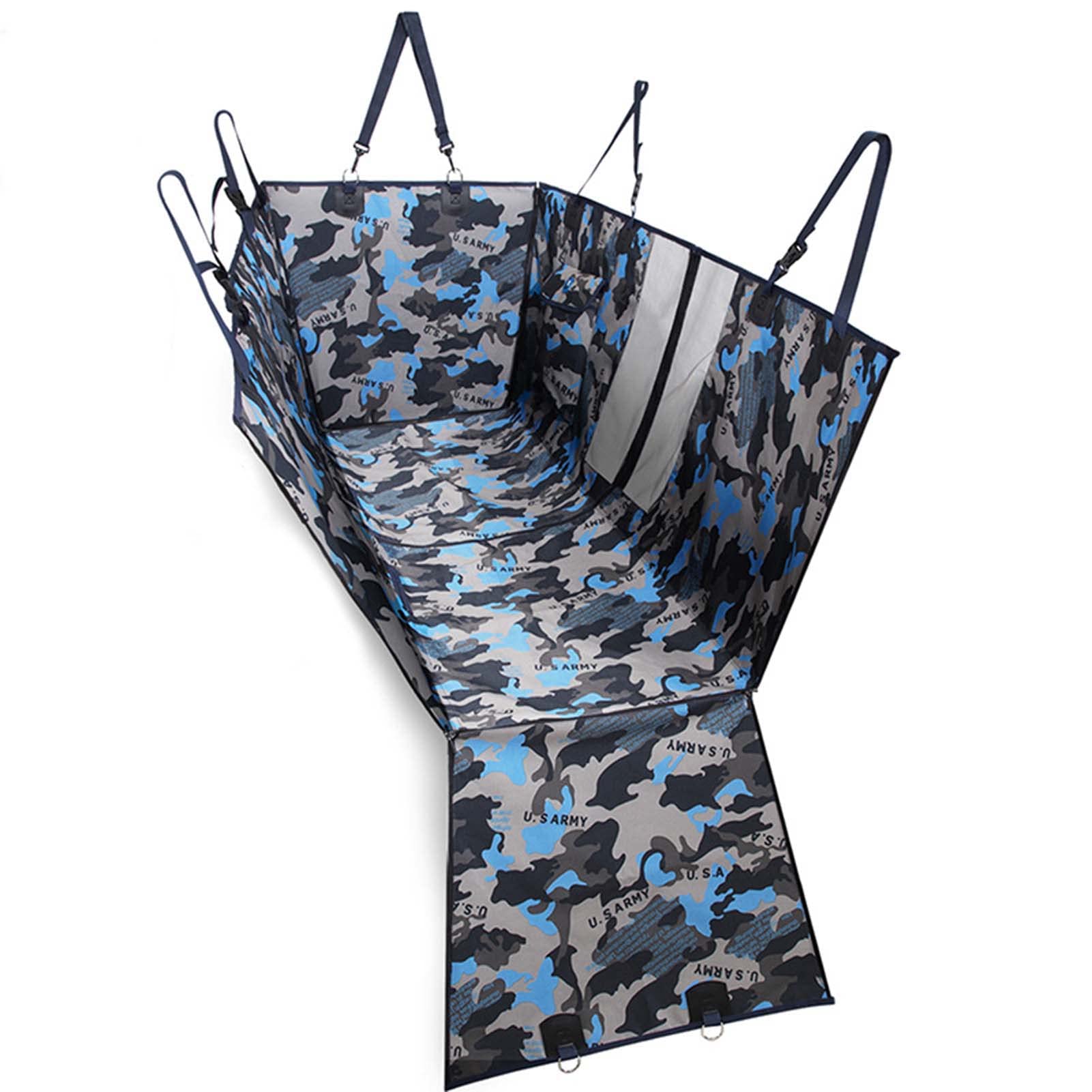 Hesheng Dog Car Seat Cover, Waterproof & Scratch Proof & Nonslip Back Seat Cover, Dog Travel Hammock with Seat Anchors,Universal fits All Cars, Pet Cover(Camouflage)