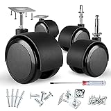 2 inch Caster Wheels (casters Set of 4) 5/16 inch