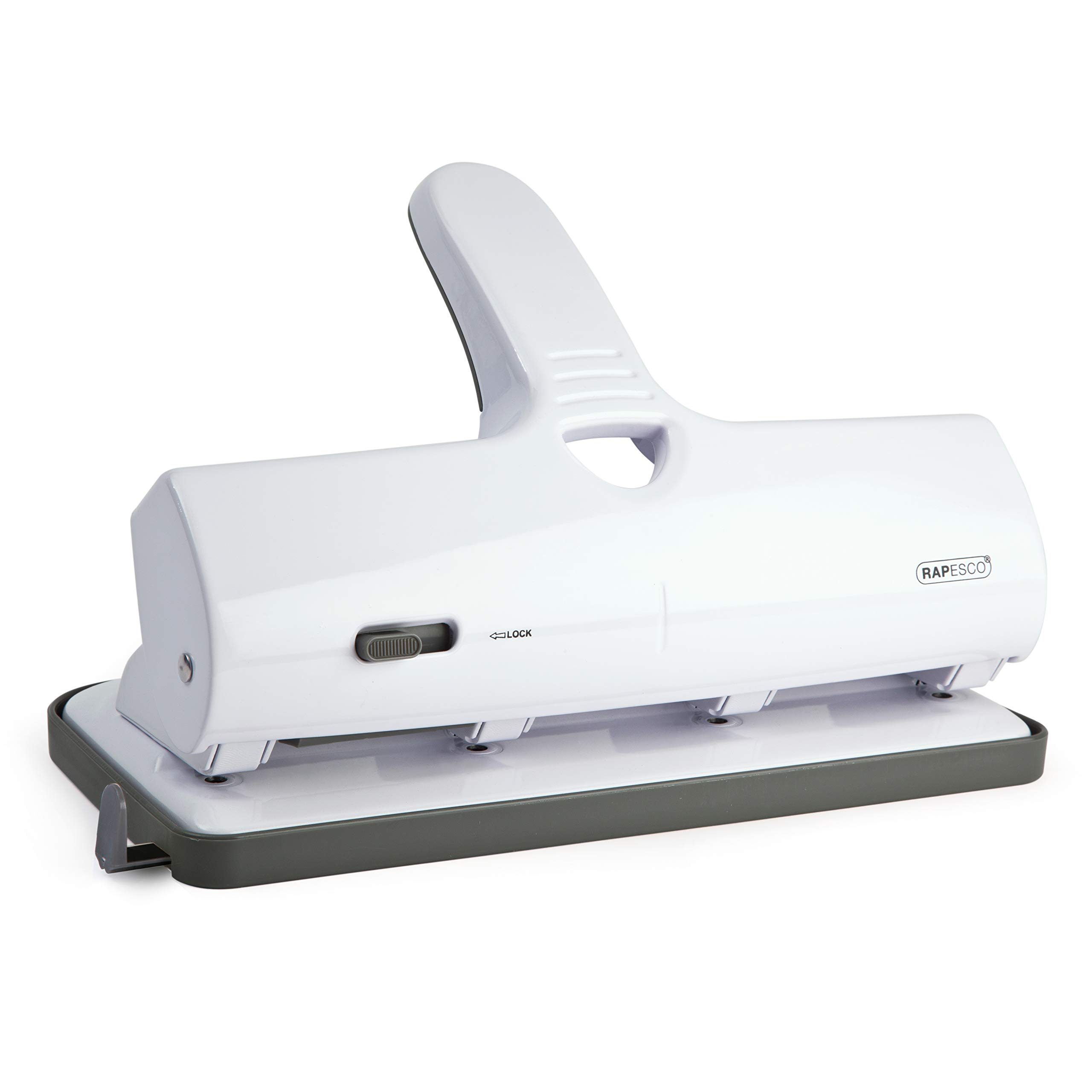 Rapesco 1324 Heavy Duty ALU 40 Metal 4-Hole Punch, 40 Sheet Capacity, White