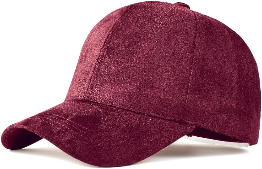 maroon suede cap