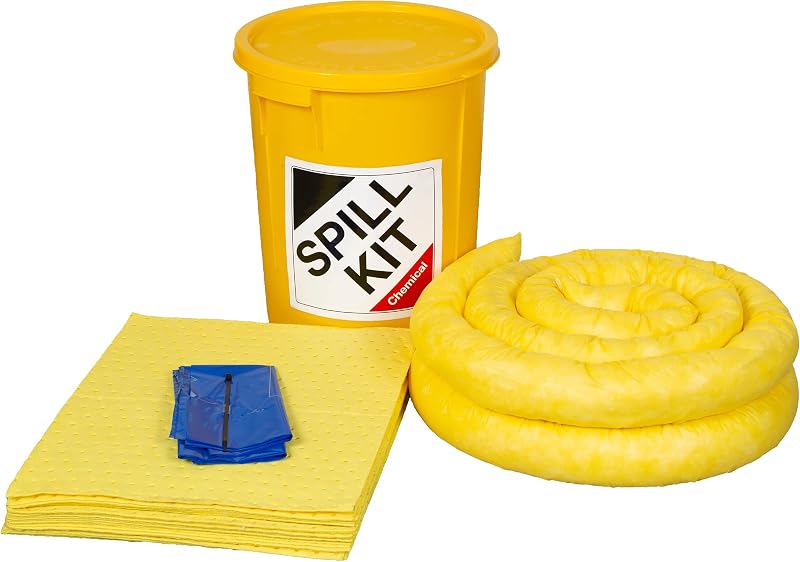 Spill Containment UK 35L Chemical Spill Kit Plastic Drum Absorbent Pads Socks