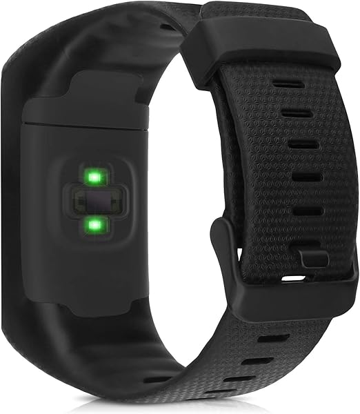 kwmobile Pulsera Compatible con Polar A360 / A370 - Brazalete de Silicona en Negro Mate sin Fitness Tracker