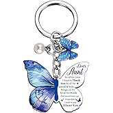 igvean Aunt Gifts Aunt Butterfly Keychain Auntie Gift Ideas for Women Aunts Birthday Gift from Niece Nephew Christmas Mother Day Thanksgiving Gifts for Aunts Butterfly Presents for Auntie