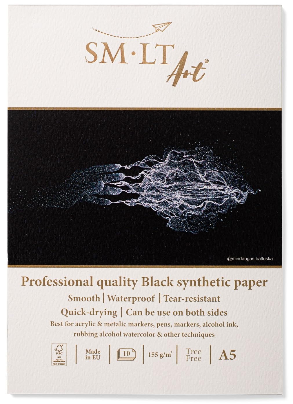 SM-LT Beaux-Arts Yupo Pad A5 10 Sheets 155 GSM Black