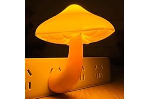 ZEZHOU Sensor LED Mushroom Night Light - Plug-in Wall Dream Bed Room Nightlight for Adults Kids Cute Mushroom Lamp Cottagecore Decor for Bedroom, Bathroom, Stairs, Hallway Corridor, Warm Yellow