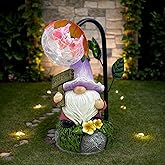 Maikall Rish Garden Gnomes Outdoor Statue with Solar Lights Welcome Gnome Home Garden Decor Mom Gifts for Yard Patio Home Garden