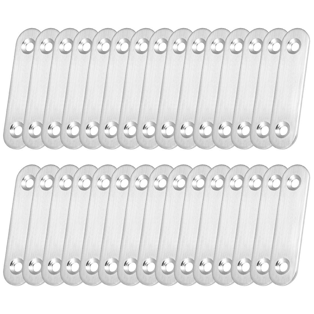 Sourcingmap Repair Plate, 60mm x 16mm, Flat Fixing Mending Bracket Connector with Screws, 30 Pcs