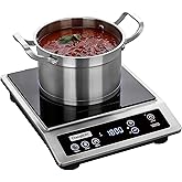 ChangBERT Induction Cooktop, Commercial Grade Portable Cooker, Large 8” Heating Coil, Premium Stainless Steel Countertop Burn