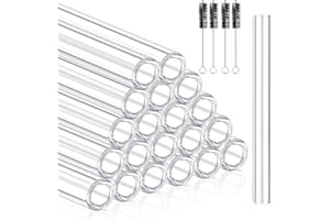 Worldity 30 Pcs 4 Inches Long Glass Blowing Tubes, Clear Glasses Tube for Art DIY, 12mm OD 8mm ID 2mm Thick Wall Glass Borosi