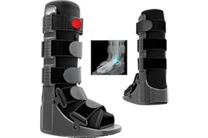 Braceapedia Rapid Recover Tall Walking Boot, Fracture Boot, Medical Grade Fracture Brace, Ankle Boot, Ankle Brace, Adjustable Extra Large Compression Air Pump, Sprain & Injury Recovery, Post Op Shoe, Foot Boot for Injured Foot, Extra Large, Black