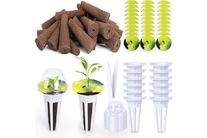 Seewaazee 79 PCS Hydroponic Indoor Seed Pods, Growing System Kit for Aerogarden & Other Brands - Seed Starter, Growing Herb Pods Kit with 24 Grow Sponges, 12 Baskets, 12 Domes, 30 Labels & 1 Tweezer