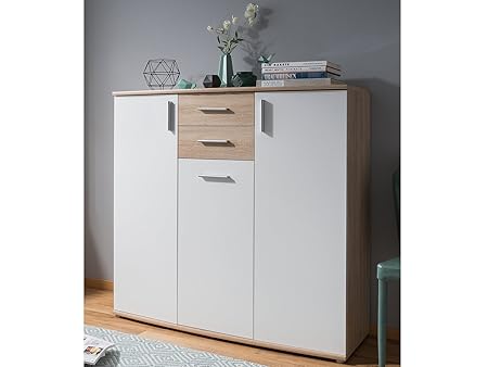 möbelando Highboard Kommode Standschrank Anrichte Schrank Hochkommode Rochester I