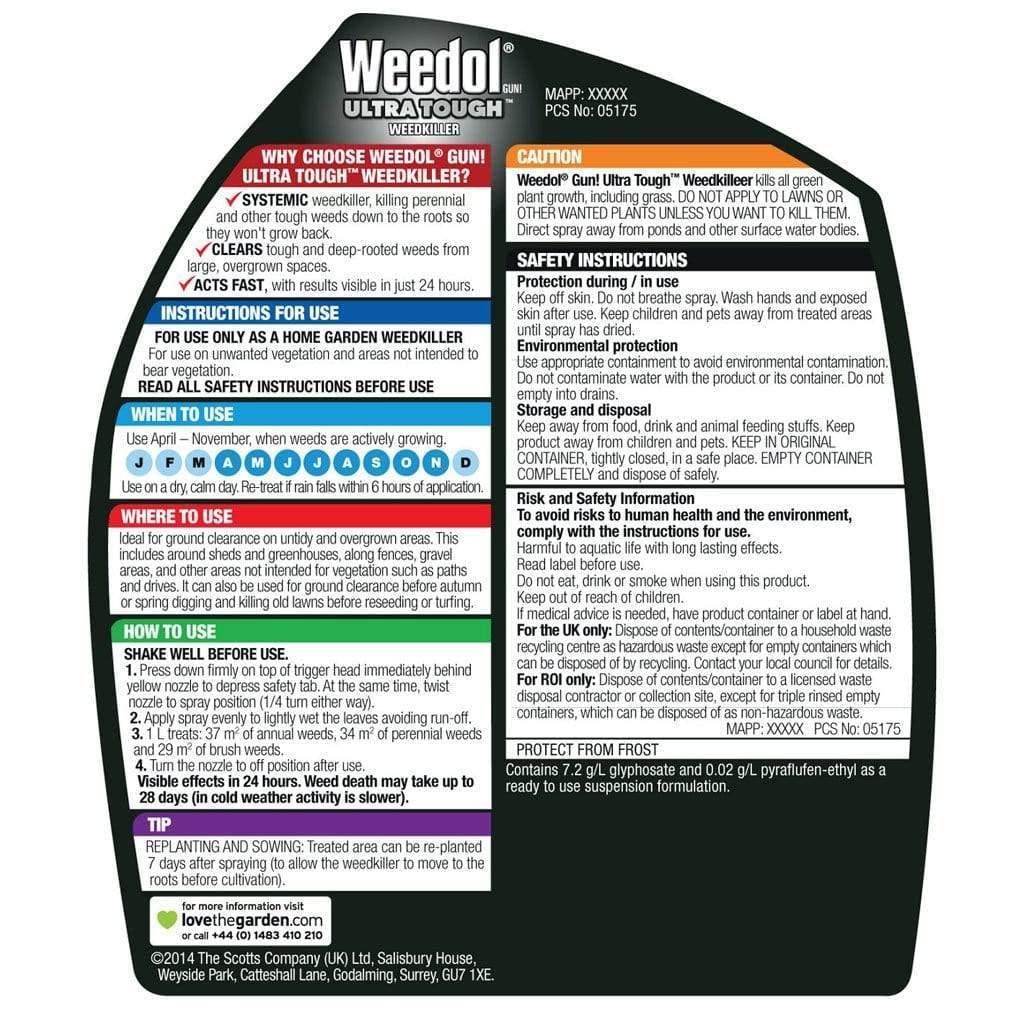 Weedol Ultra Tough Weedkiller Ready to Use 1ltr