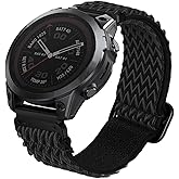 Abanen Upgraded Quick Fit 22mm Elastic Band for Garmin Fenix 8 47mm/ Instinct 3 45mm/ Fenix 7/6/5, Soft Stretchy Loop Nylon Wristband Strap for epix Pro/Tactix 8 (47mm)