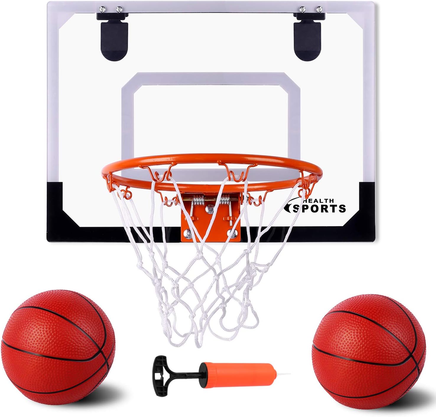 AOKESI Indoor Mini Basketball Hoop with 2 Balls - 17.5" x 14" Indoor Basketball Hoop Set for Door - Indoor Mini Basketball Game for Kids and Adults