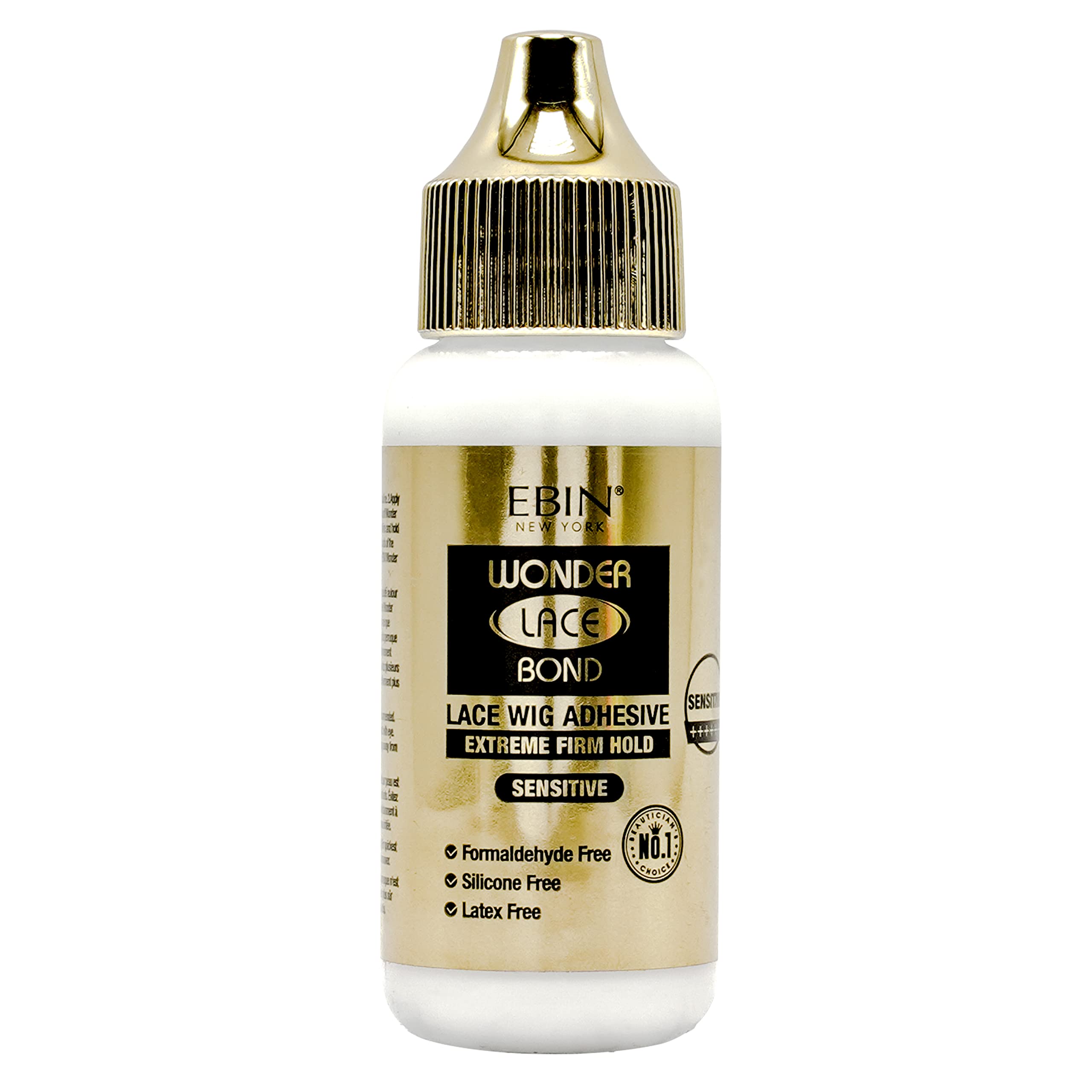 EBIN NEW YORK Wonder Lace Bond Wig Glue for Sensitive Skin 34 ml Gentle, Hypoallergenic, Latex Free, Vegan-Friendly, Waterproof, Quick Drying, Long-Lasting Invisible Adhesive for Lace Front Wigs