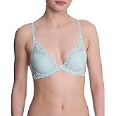 Natori Women's Feathers Plunge T-Shirt Bra 730023, Whipped Mint Lace/Mint Glass, 30DD