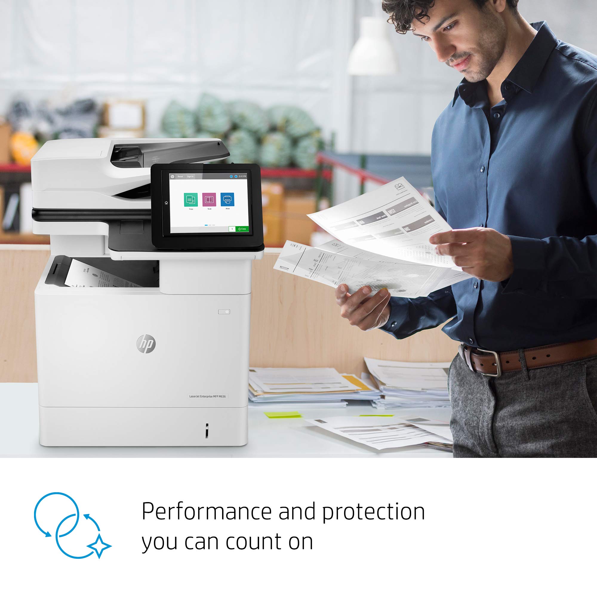 HP LaserJet Enterprise MFP M636fh Monochrome All-in-One Printer with built-in Ethernet & 2-sided printing (7PT00A), White