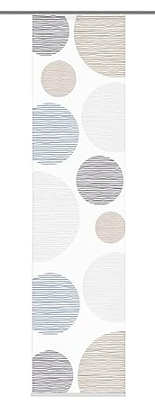 Home Fashion 87533-760 Schiebevorhang Digitaldruck Borden, Seidenoptik, 245 x 60 cm, Stein