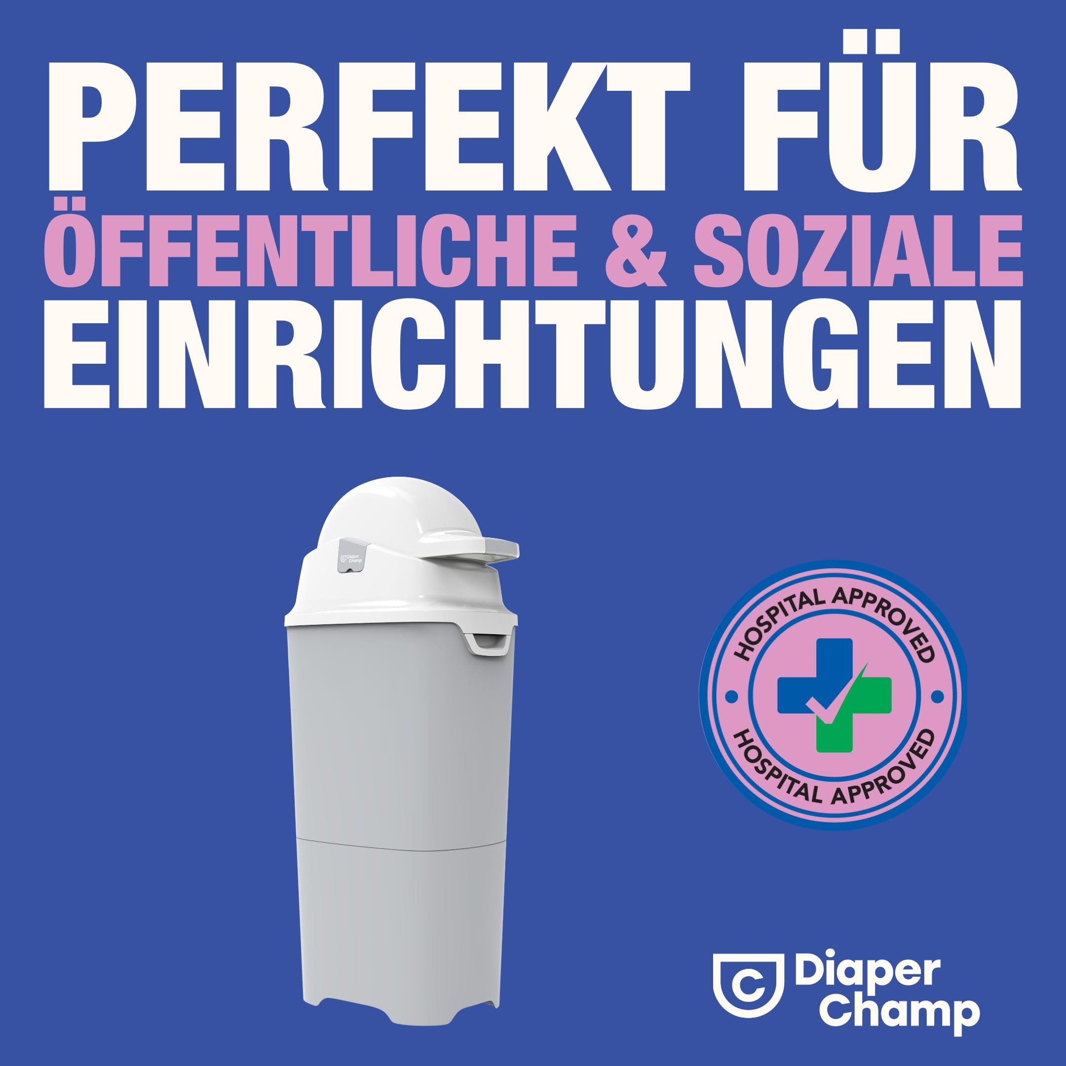 DIAPER CHAMP ONE MAXI Windeleimer - geruchsdicht - OHNE Nachfüllkassetten - funktioniert mit normalen herkömmlichen Tüten/Müllbeutel - für ca. 60 Windeln - silber/weiß 7