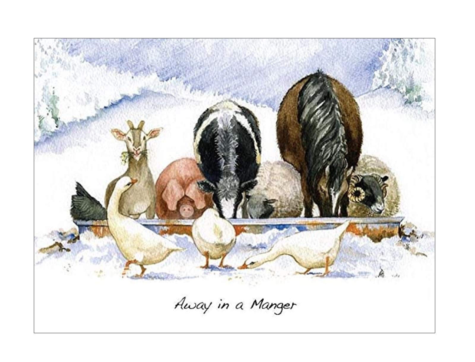 Charity Christmas Cards (PHB-J30) Away in a Manger - Sold in Aid of Combined Charities Christmas Cards Association - Pack of 5 Cards & Envelopes (1 Design)