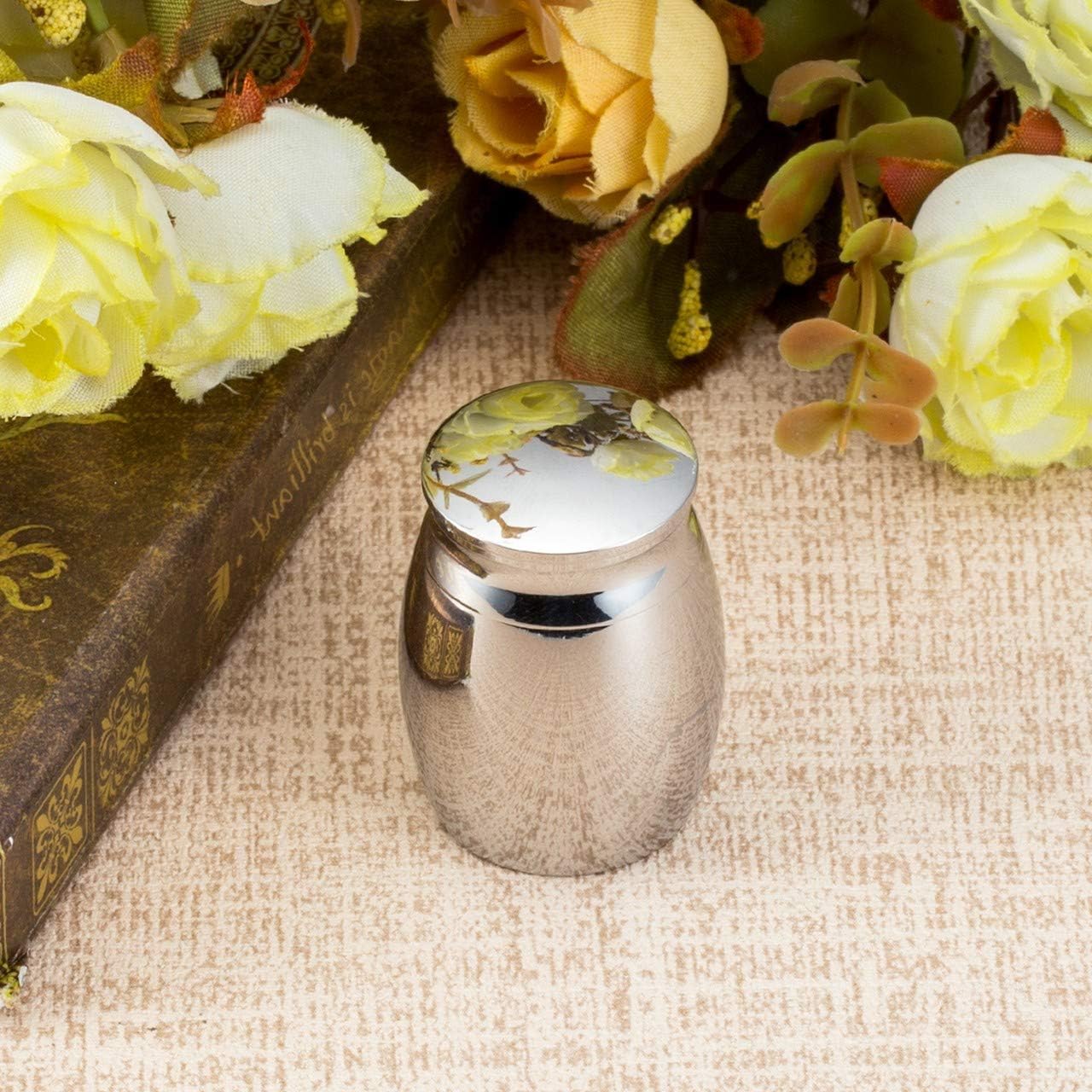 Jovivi Small Urns for Ashes Mum Pet,Silver Mini Memorial Cremation Urns Keepsake for Ashes