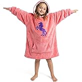 Kids Hoodie - Girls Snuggies With Pocket - Hooded Kid Sweater - Girls Sherpa Hoodie - Fits Most Kids
