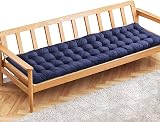 PLULON Blue Garden Bench Cushion 120x48cm 2/3 Seater Pillowy Seat Pad