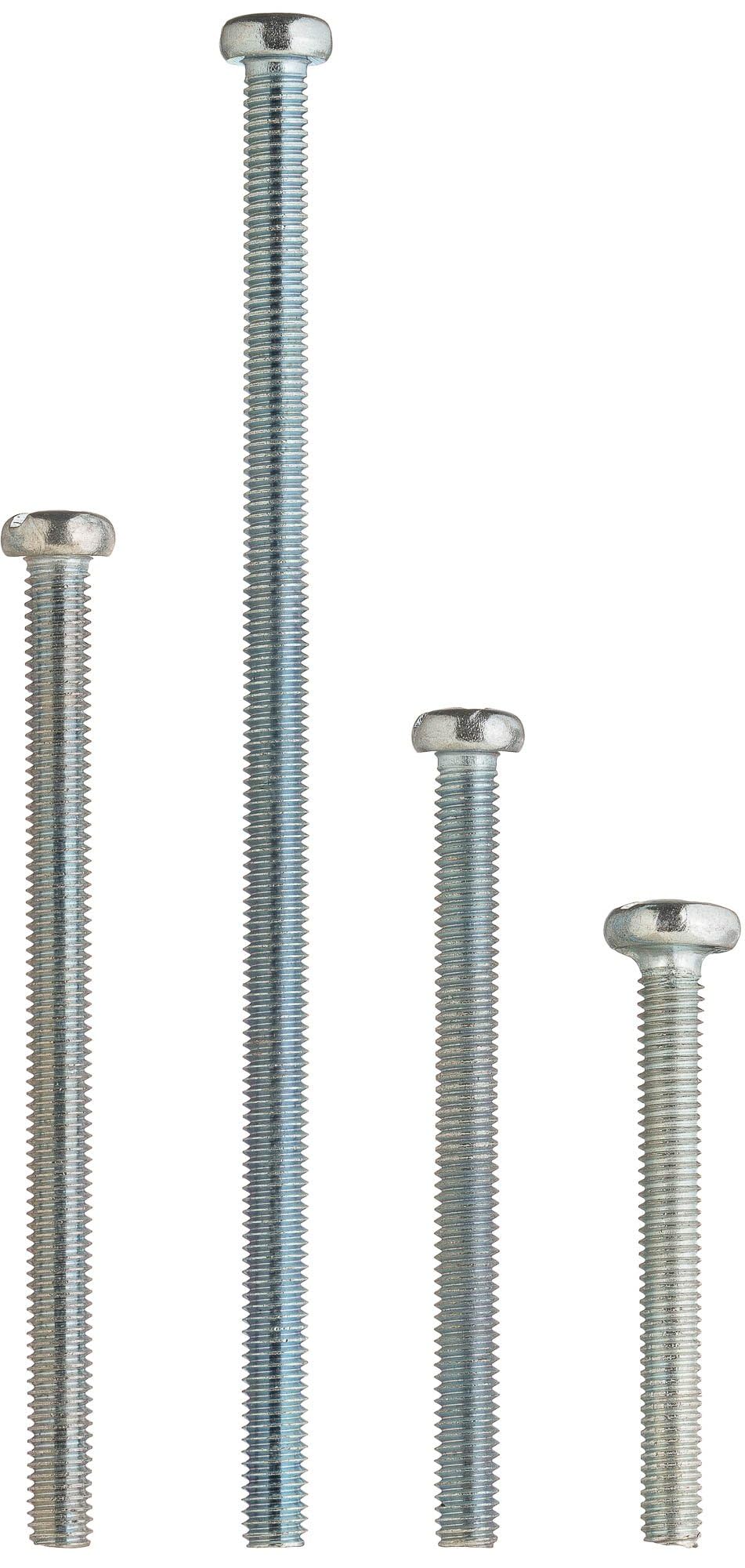 YoiYee Assorted M3.5 Electrical Machine Screw Set - 40 Pack in 35mm, 40mm, 50mm, 75mm Lengths for Light Switches and Plug Sockets, Bright Zinc Plated with Slotted Head