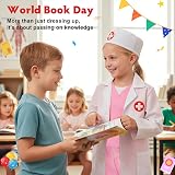 LOYO Kids Doctor Role Play Costume Green Lab Coat Scrubs Stethoscope 3-6 view 8