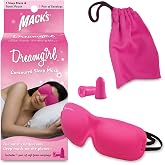 Mack&rsquo;s Dreamgirl Contoured Sleep Mask &ndash; Pink, Comfortable, Adjustable, 2 Strap Eye Mask with Mack&rsquo;s Dreamgirl Soft Foam Earplugs