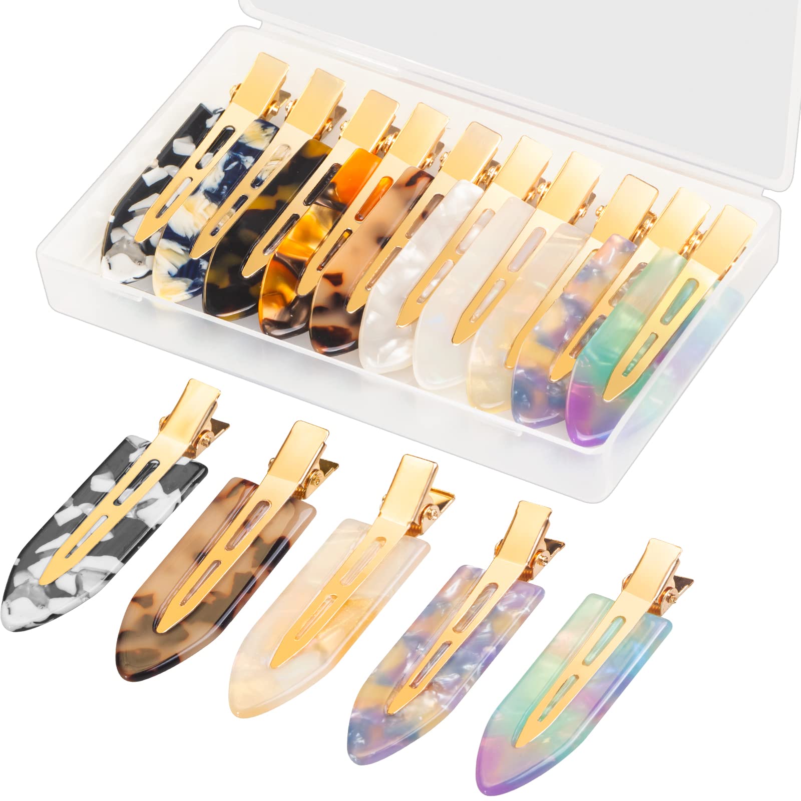 Photo 1 of 10 Pcs No Bend Hair Clips for Women Styling Sectioning, Gingbiss 2.7" No Crease Bangs Hair Clips, Curl Pin Clips with Storage Box for Hairstyle Bangs Waves Makeup Application, 10 Colors