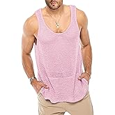 Lanliun See Through Sleeveless Tank Tops for Men Casual Unique Workout Outdoor T Shirts Gym Muscle Shirts