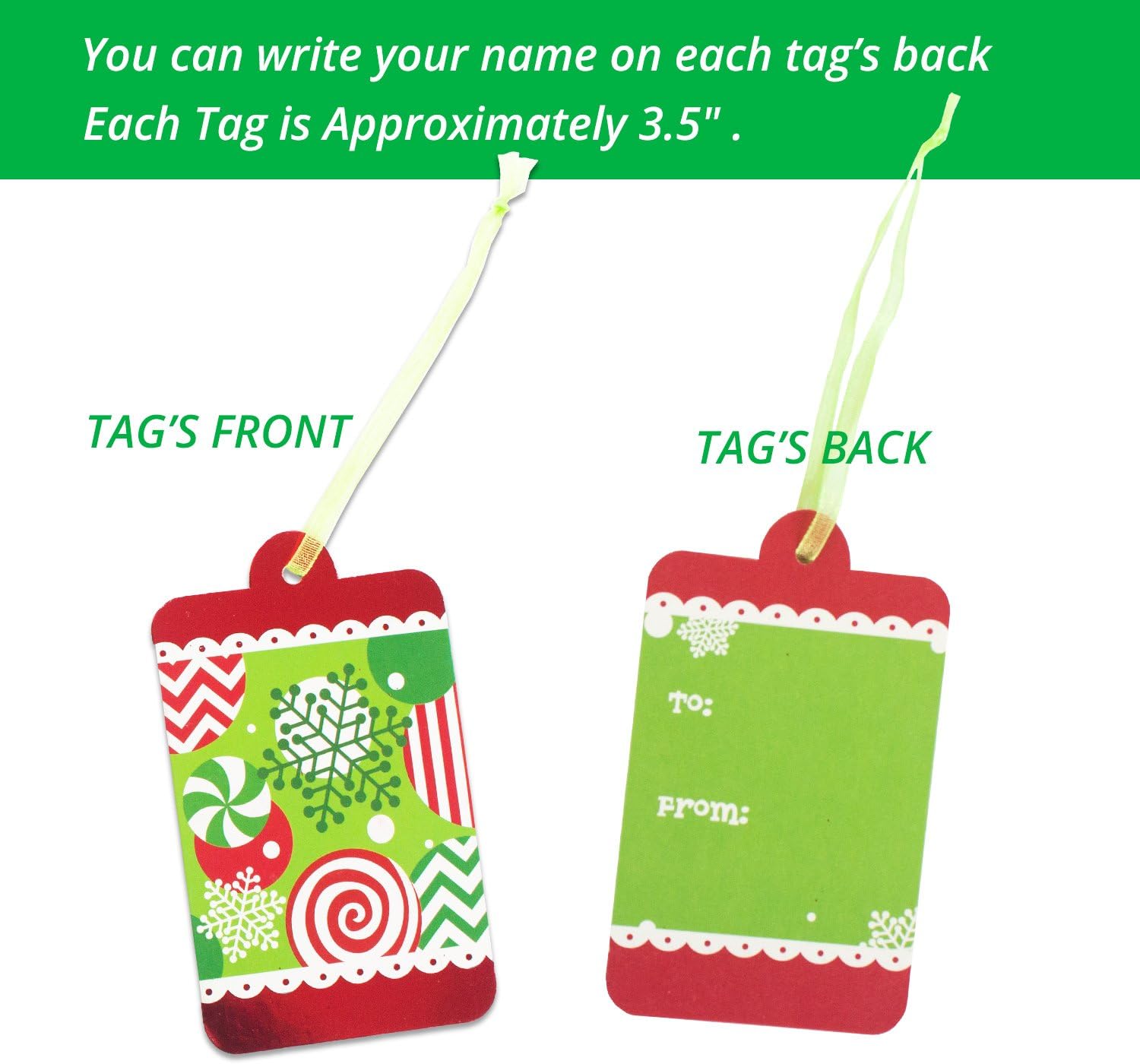 Christmas Gift Tags 60 Count with Untied String (15 Assorted Glitter, Foil, Printed Designs for DIY Xmas Present Wrap and Label Package Name Card): Garden & Outdoor