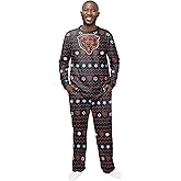 FOCO NFL Men's Team Color Large Primary Logo 2 Piece Top and Bottom Ugly Pajama Set