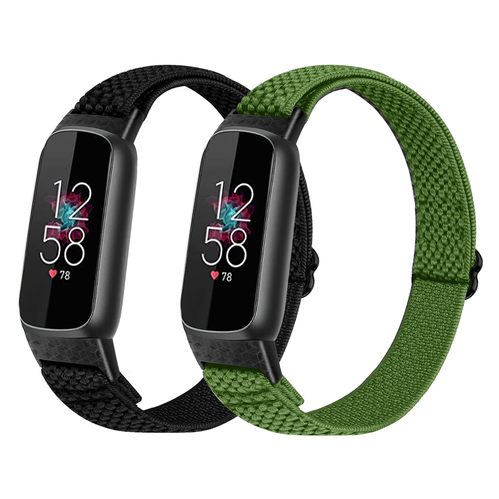 TumpCez Elastic Nylon Strap Only Compatible with Fitbit Luxe Strap for Women Men,Adjustable Stretchy Soft Sport Band Replacement Wristband